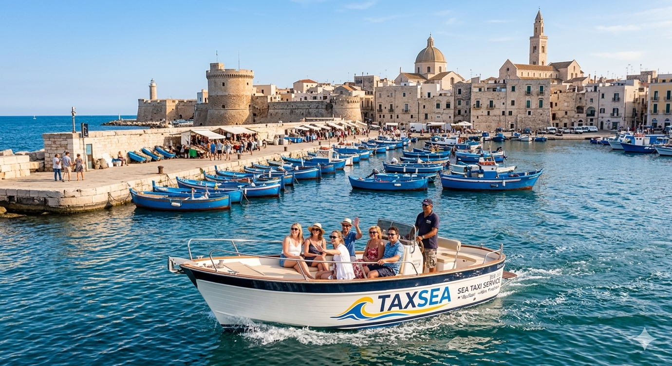 Gozzo tradizionale pugliese TaxSea - taxi bari mare boat trip navetta marittima turistica